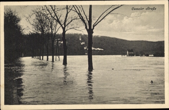 Postcard Hann Münden in Lower Saxony, flood, Casseler Straße