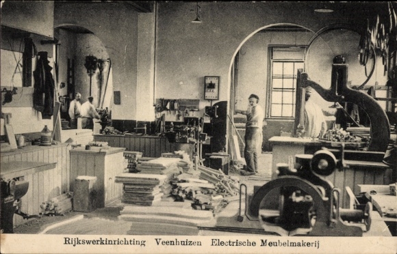 Postcard Veenhuizen Drenthe, Government Works Facility, Electrical Machines