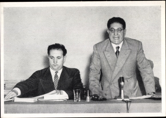 Ak Giuseppe Di Vittorio, Präsident Weltgewerkschaftsbund, Louis Saillant, Generalsekretär