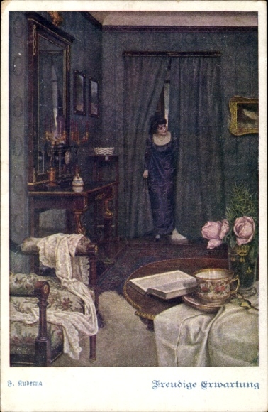 Artist Postcard Kuderna, Franz, Joyful Anticipation