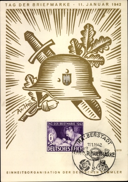 Künstler Ak Axster Heudtlaß, Tag der Briefmarke 1942