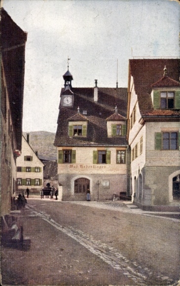 Postcard Bad Überkingen in Baden Württemberg, Old Kurhaus