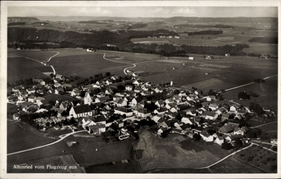 Postcard Altusried in Allgäu, aerial photograph