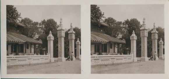 Stereo Photo Pavillon de l&#39;Annam, Exposition Coloniale Paris 1931