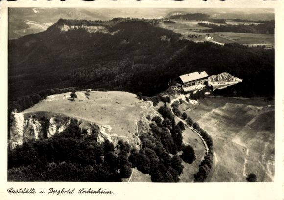 Postcard Balingen in Württemberg, aerial photograph, restaurant and mountain hotel Lochenheim