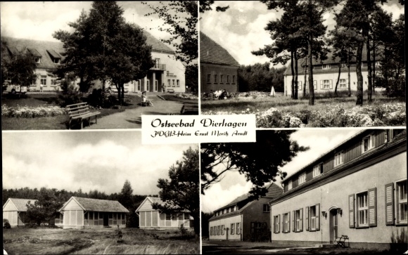 Postcard Baltic resort Dierhagen, FDGB home Ernst Moritz Arndt