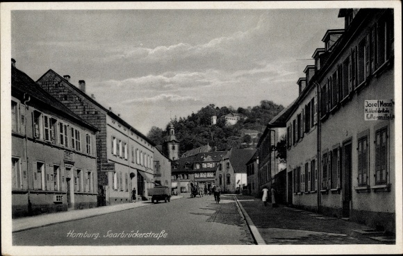 KP Homburg w dzielnicy Saarpfalz, Saarbrücker Strasse, sklep Josef Mann Mühlenfabrikate