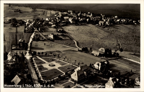 Postcard Masserberg in Thuringia, aerial photograph