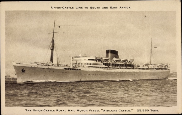 Ak Steamer Athlone Castle, stoomboot, Union Castle Line UC