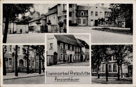 Ak Pretzsch an der Elbe Bad Schmiedeberg, Pensionshäuser, Gasthof
