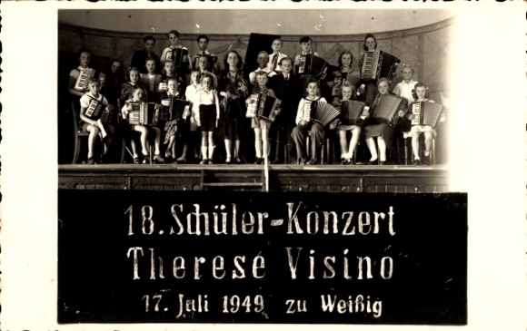 foto Ak Weißig Struppen Saksisch Zwitserland, 18e Studentenconcert Therese Visino, 17.7.1949
