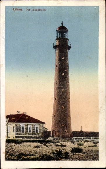 Postcard Liepaja Libau Latvia, Lighthouse
