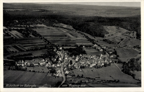 Postcard Michelbach am Heuchelberg Zaberfeld in Württemberg, aerial photograph