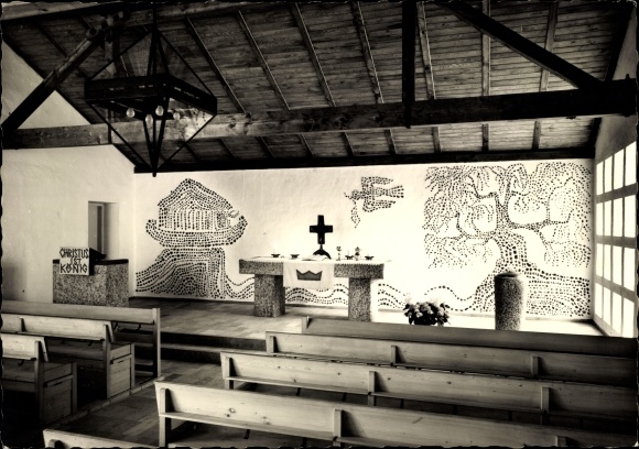 Ak Simbach in het Neder-Beierse district Dingolfing-Landau, interieur d. kruis kerk
