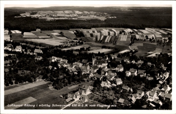 Postcard Altburg Calw in the Black Forest, aerial photograph