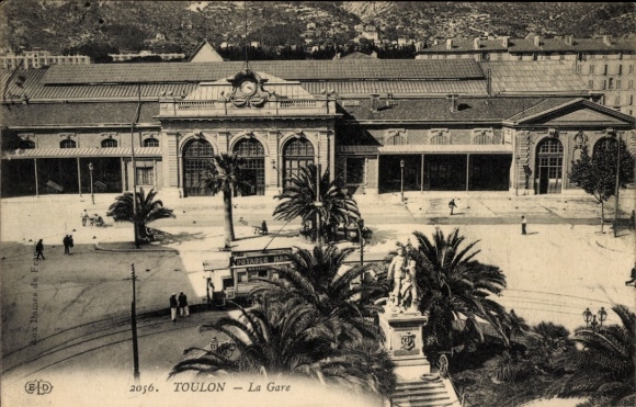 Postcard Toulon Var, train station