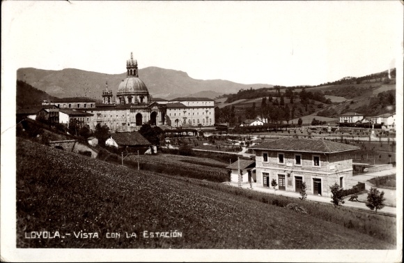 Postcard Loyola Baskenland Spanien, View with the Station