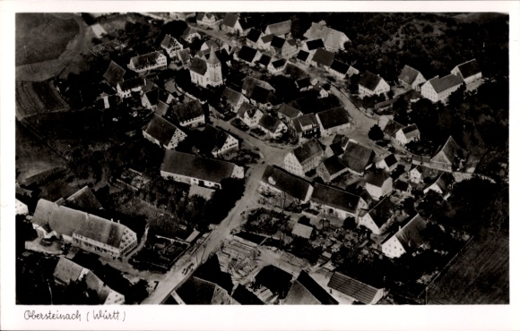 Postcard Obersteinach Ilshofen in Württemberg, aerial photograph