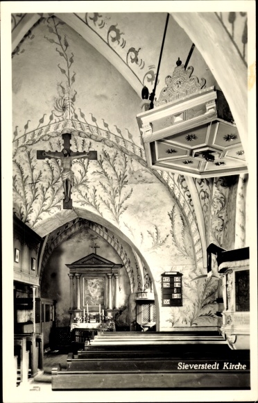 Ak Sieverstedt in Schleswig Holstein, Kirche, Innenansicht