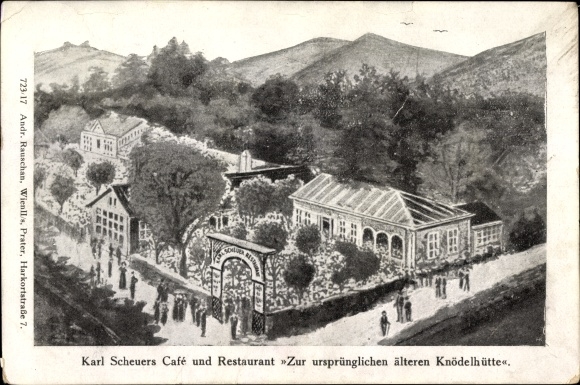 Ak Wien 14. Penzing, Karl Scheuers Café und Restaurant zur ursprünglichen älteren Knödelhütte