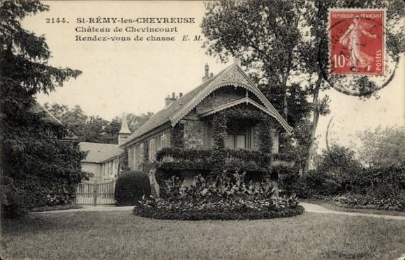 Ak Saint Rémy les Chevreuse Yvelines, Chateau de Chevincourt, rendez vous de chasse