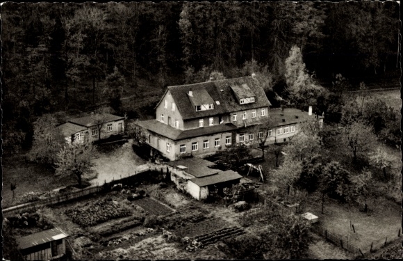 Postcard Warberg am Elm, Waldwirtschaft Pension Elmgarten