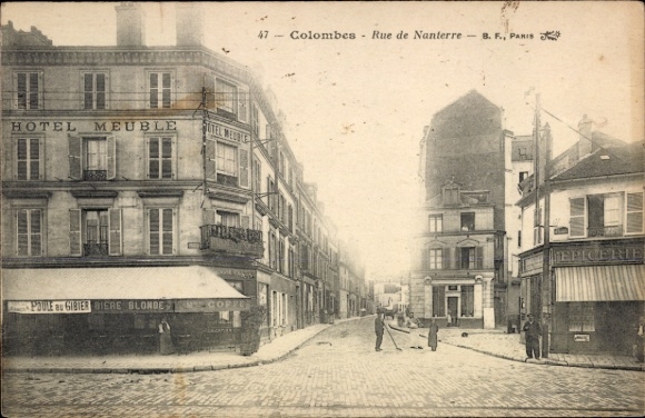 CPA Colombes Hauts-de-Seine, Rue de Nanterre, Hotel Meuble