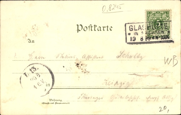 Chromo-Litho glassworks in Saxony, train station, German watchmaking school, Lange monument