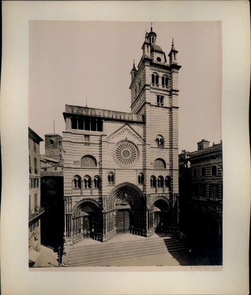 foto rond 1880, Genova Genua Ligurië, San Lorenzo, vooraanzicht