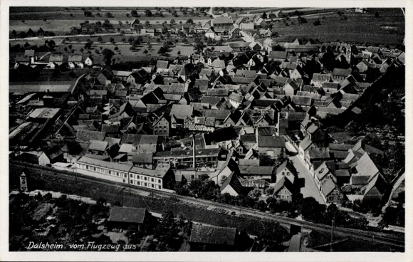 Postcard Dalsheim Rheinhessen, aerial photograph
