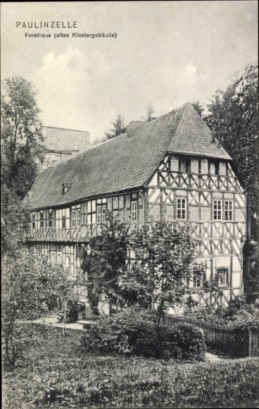 Postcard Paulinzella Königsee Rottenbach in Thuringia, forester's house, old monastery building
