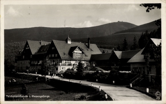 Postcard Karpacz Krummhübel Giant Mountains Silesia, Berghotel Teichmannbaude