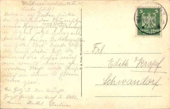 Postcard Waldmünchen in the Upper Palatinate Forest Bavaria, general view