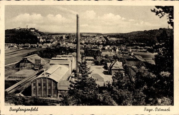Postcard Burglengenfeld an der Naab Upper Palatinate, Panorama, Factory
