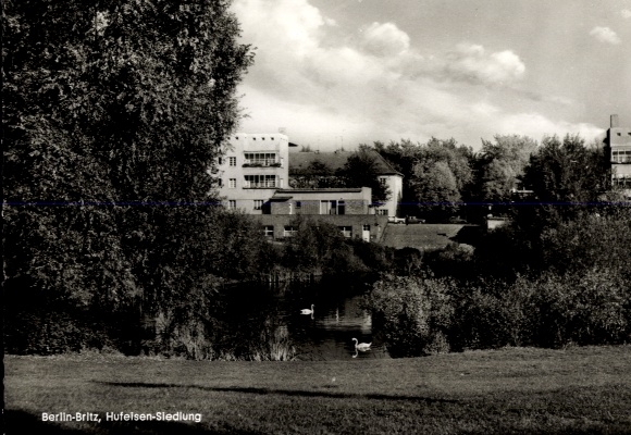 Postcard Berlin Neukölln Britz, Hufeisen-Siedlung