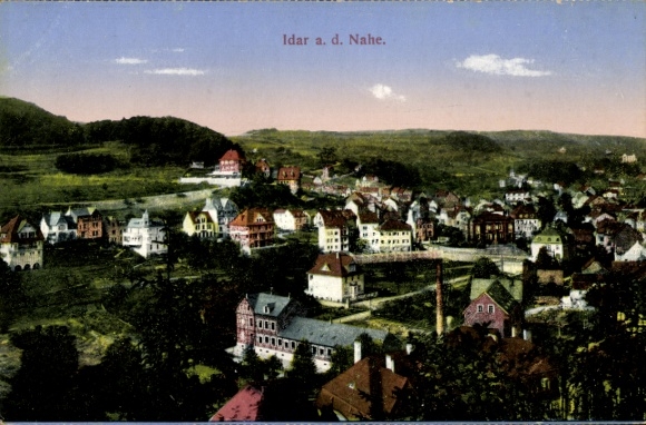 Postcard Idar Oberstein on the Nahe, general view