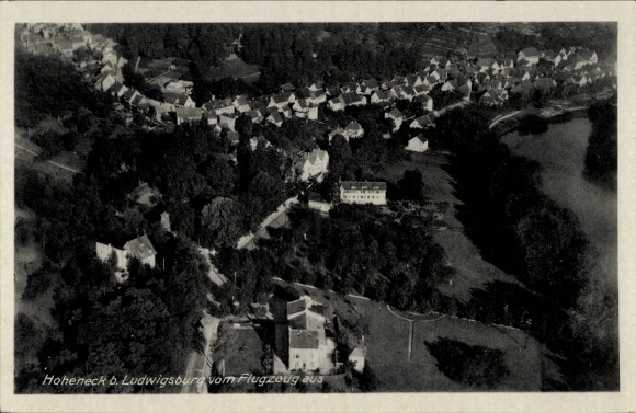 Postcard Hoheneck Ludwigsburg in Württemberg, aerial photograph