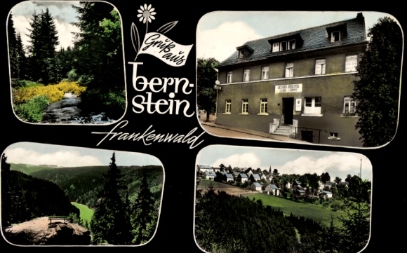 Postcard Bernstein Schwarzenbach am Wald in Upper Franconia, Inn and Pension Rodachtal, Panorama