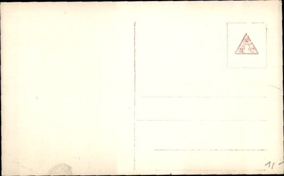 Postcard Woman and white horse, portrait