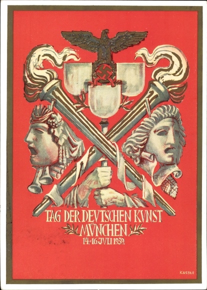 Artist Postcard Kaspar, Munich, Day of German Art, 14th-16th. July 1939