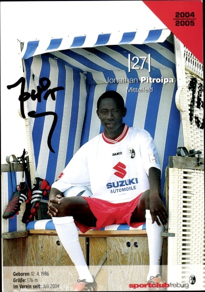 Autogrammkarte Fußballer Jonathan Pitroipa, SC Freiburg, Autogramm