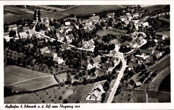 Postcard Aufhofen Schemmerhofen in Württemberg, aerial photograph