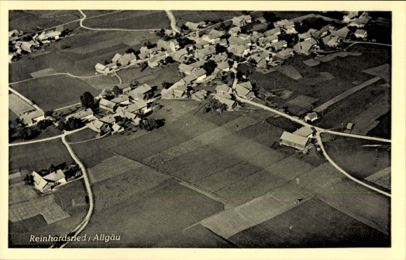 Postcard Reinhardsried Unterthingau in the Allgäu, aerial photograph
