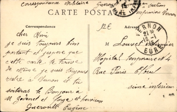 Ansichtkaart Vernon Eure, Quarter Avenay, Corps de garde