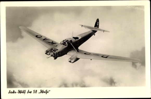 PC Deutsche Luftwaffe, Focke Wulf FW 58 Weihe, fighter plane, D-OKAO, II. WW