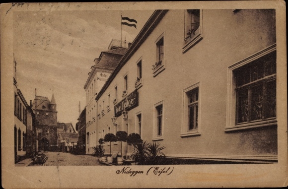 Postcard Nideggen in the Eifel, Hotel Heiliger