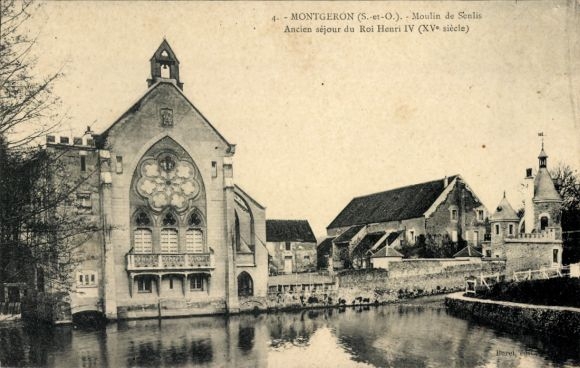 Ak Montgeron Essonne, Moulin de Senlis, Ancien sejour du Roi Henri IV