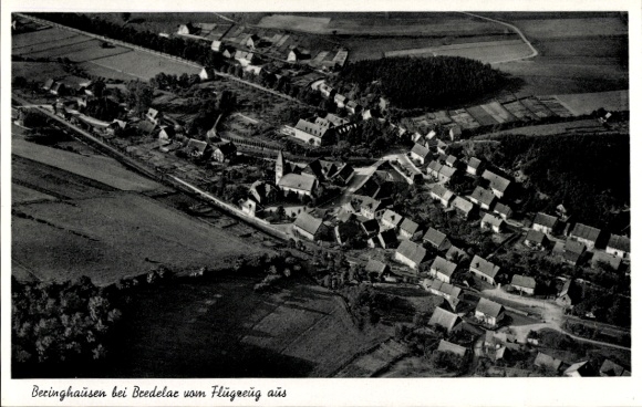 Postcard Beringhausen Marsberg in the Sauerland, aerial photograph