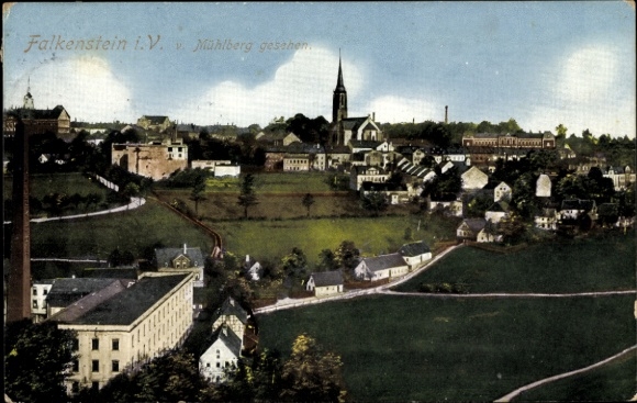 Ak Falkenstein Vogtland, vom Mülberg aus