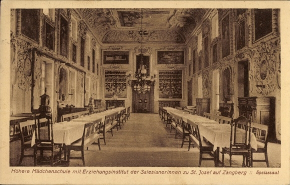 Postcard Zangberg in Upper Bavaria, Educational Institute of the Salesian Sisters of St. Joseph, Girls' School